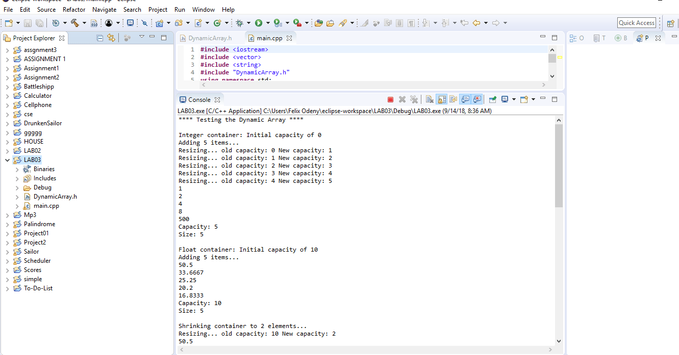 [SOLVED] Lab 3 – Dynamic Array | Mantutor